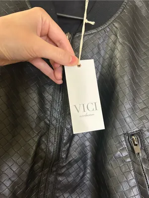 VICI Black Quilted Faux Leather Cropped Bomber Jacket Size Large thumbnail 3