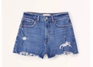 Abercrombie Distressed Curve Love High Rise Mom Shorts thumbnail 3