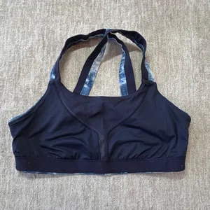 Lululemon On Your Way Sports Bra Women 8 Blue‎ White Tie Dye Luxtreme Activewear thumbnail 7