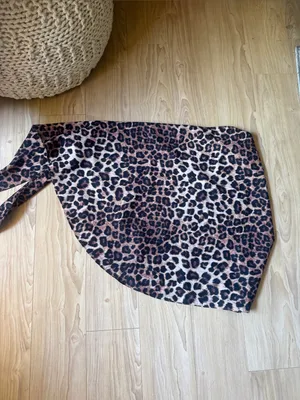Good American Leopard Asymmetrical Wrap Skirt - Brown/Black thumbnail 3