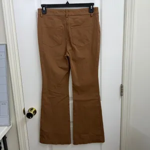LOFT‎ brown high waisted pintucked 5 pocket cotton stretch bootcut jeans pants 8 thumbnail 5