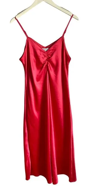 Tahari Bright Pink Slip Dress size Medium Wedding Guest Cocktail Slinky Summer‎ thumbnail 1
