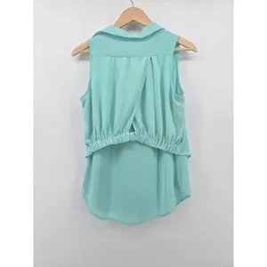 Maeve Blouse Womens‎ 2 Mint Green Sleeveless Layered Button Up Collared Top thumbnail 3