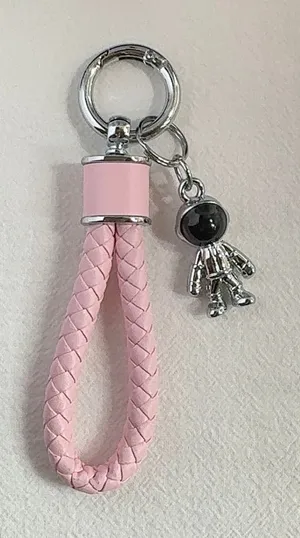 Astronaut Charm Car Keychain for Men Women Braided Rope Bag Charm Key Rings thumbnail 1