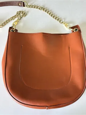 Anthropologie Brown Hobo Bag Triple 7 Modern Moon Shoulder Crossbody Bag Tote thumbnail 2