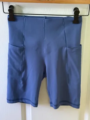 Aerie Offline Real Me XTRA Hold Up! Pocket Bike Shorts in Marbled Blue thumbnail 2