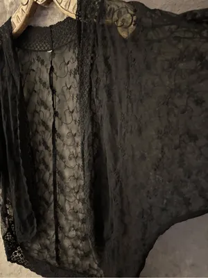 Xhilaration Women’s Black Lace Sheer Cardigan Kimono Size M thumbnail 6