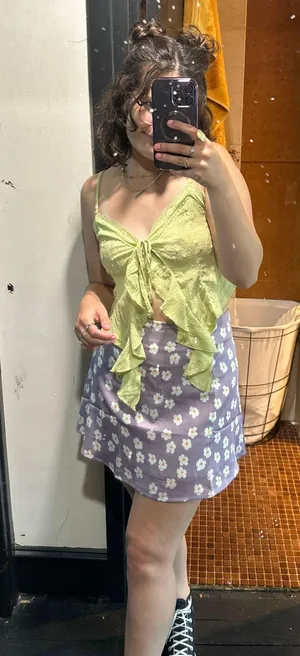 Purple Flower Skirt Size M thumbnail 1