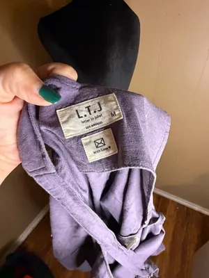 L.T.J Letter to Juliet Purple Linen-Blend Wide Leg Overalls Jumpsuit thumbnail 4