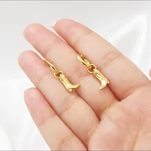 Small Gold Cowboy Boot Earrings thumbnail 2