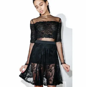 Asilio Wicked Games Black Lace Sheer Mini Dress XS Whimsigoth Romantic Witchy thumbnail 2
