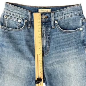 Madewell Blue Distressed Raw Hem Light Wash Stretch Perfect Vintage Jeans sz 26 thumbnail 8
