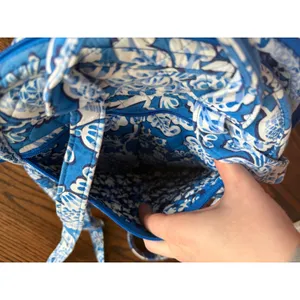Vera Bradley Blue Lagoon Indian Block Print Floral Quilted Back Pack 12x10 thumbnail 3