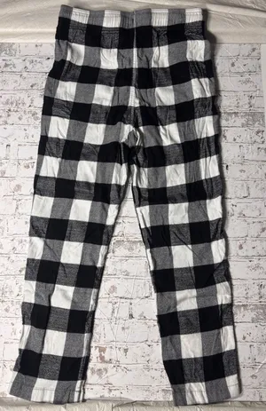 Hollister Sleep Womens Medium Black White Buffalo‎ Check Pajama Pants Relaxed thumbnail 1