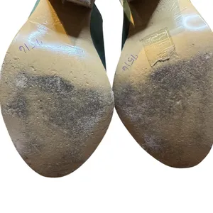 Peter Nappi Shoes Womens Size 7.5 Green Leather Slingback Sandals Block‎ Heel thumbnail 11