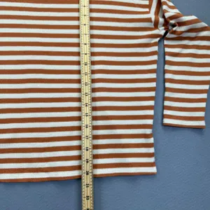 Passenger Striped Long Sleeve Knit Top Rust Orange‎ White Size M RHA-08-2024 thumbnail 4