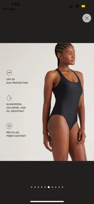 New Quince Cross-Back One-Piece Swimsuit in Black Size Large thumbnail 7