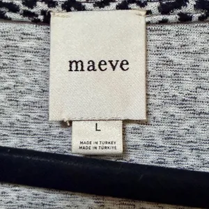 Maeve Anthropologie Leopard Print Peplum‎ Black White Scoop Neck Short Sleeve L thumbnail 4
