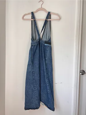 Urban Outfitters UO Denim Sleeveless Midi Dress XS 100% Cotton Casual Blue Jeans thumbnail 3