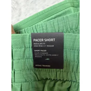 Adidas Pacer Training Shorts Green High Rise 3 Inch Inseam Womens XS NEW thumbnail 4