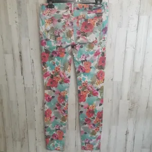 Aeropostale Floral Ultra Skinny Blue Jeans Ashley Pants 4 v6x thumbnail 2