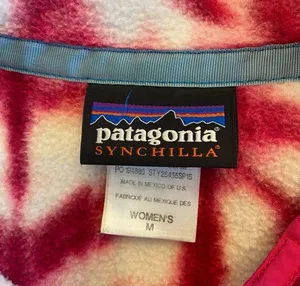 Patagonia Shibori Pink Diamond Tie Dye Synchilla Sweater Size Medium Fleece thumbnail 9