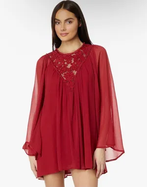 Free People Sunshine Of Love Mini Dress Blended Berry thumbnail 2
