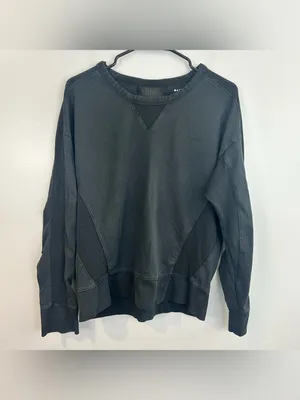 Athleta Black Long Sleeve Mesh Cruise Crewneck Sweatshirt Size Large thumbnail 3