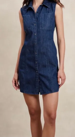 Banana Republic Mini Denim Dress thumbnail 1
