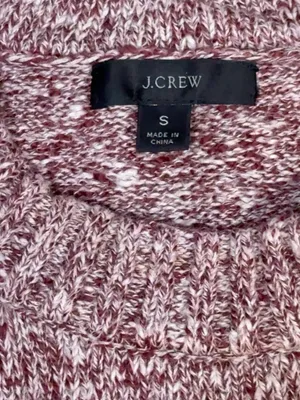 J.Crew Re-Imagined Marled Knit Balloon Sleeve Sweater Burgundy Pink S thumbnail 7