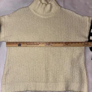 Urban Outfitters Gemini Cream Striped Sleeve‎ Turtleneck chunky knit Sweater thumbnail 5