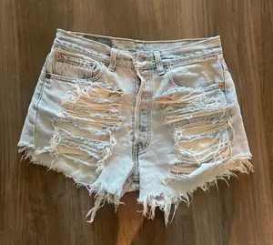 Levis denim light wash shorts thumbnail 2