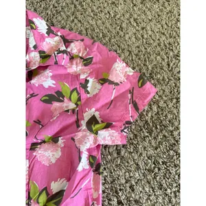 Rider Women's Pink Floral Short Sleeve‎ Button Down Blouse Size Medium thumbnail 6