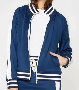 Pam & Gela Inspired Varsity Track Jacket M Royal Blue Cold Shoulder Sleeve thumbnail 1