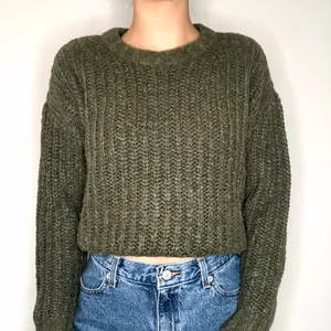 green knit american eagle wool sweater thumbnail 2