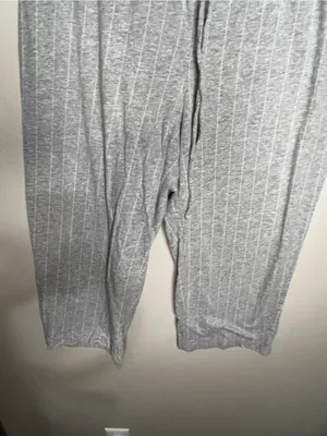 Lauren Ralph Lauren Essentials Bingham Knits Gray White Striped Capri Pajama Set thumbnail 11