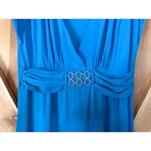 Olivia Matthews Womens Size 10 Blue Maxi Dress Rhinestone Homecoming Wedding thumbnail 10