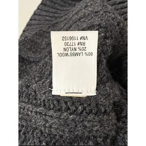 Cherokee Gray Lambswool Blend Cable Knit Full Zip Mock Neck Sweater Sz Medium thumbnail 6