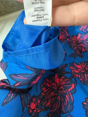 J. Crew Blue Mini Dress with Pink Floral Pattern thumbnail 3