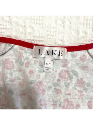 LAKE Elizabeth Floral Pajama Top Only Size MC Christmas Holiday thumbnail 4