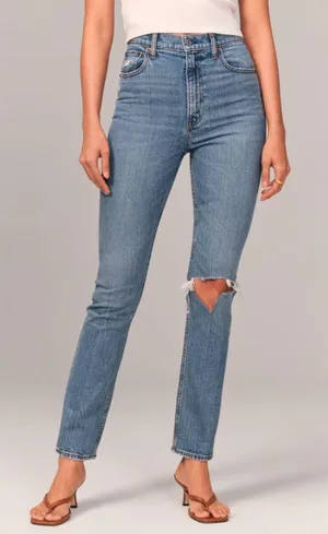 Abercrombie The 90’s Slim Straight Ultra High Rise Jeans thumbnail 3