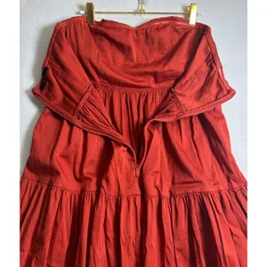 Forever 21 Rust Red Strapless Tiered Maxi Dress Boho Sweetheart Neckline Cotton thumbnail 5