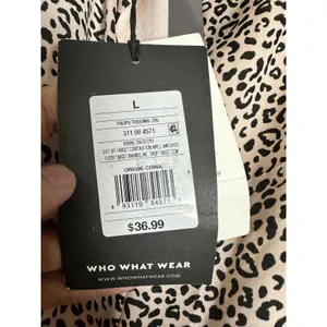 Who What Wear Womens‎ Cheetah Leopard Print Ruffle Tiered Midi Dress Tan Black L thumbnail 7