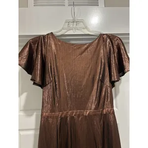 Sugarlips Sz Large Rina Metallic Aspen Dress Formal Wedding Gala Stretch Bronze thumbnail 2