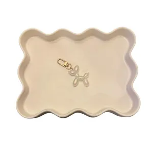 White Iridescent Balloon Dog Keychain Charm thumbnail 1
