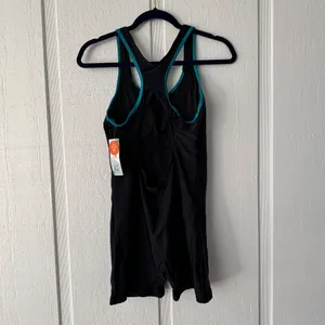 Charmo Athletic Romper Swimsuit‎ Teal Trim Activewear Jumpsuit Medium UPF 50+ thumbnail 3