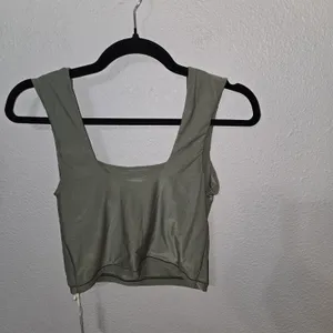 Aerie Green Sleeveless Fitted Crop Tank Top thumbnail 3