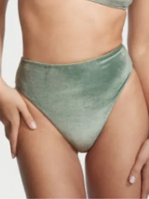 Victoria’s Secret Green Velvet‎ High Waisted Swim Bottoms Size XL thumbnail 1