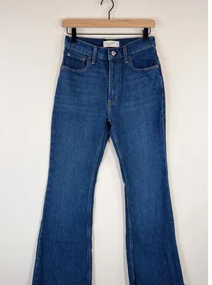 Abercrombie Fitch Womens Jeans Blue Vintage Flare High Rise Denim Dark Wash 26/2 thumbnail 4