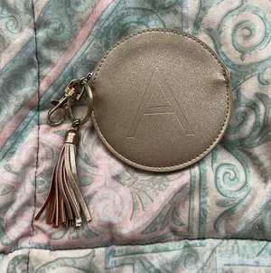 Gold initial A coin pouch thumbnail 1